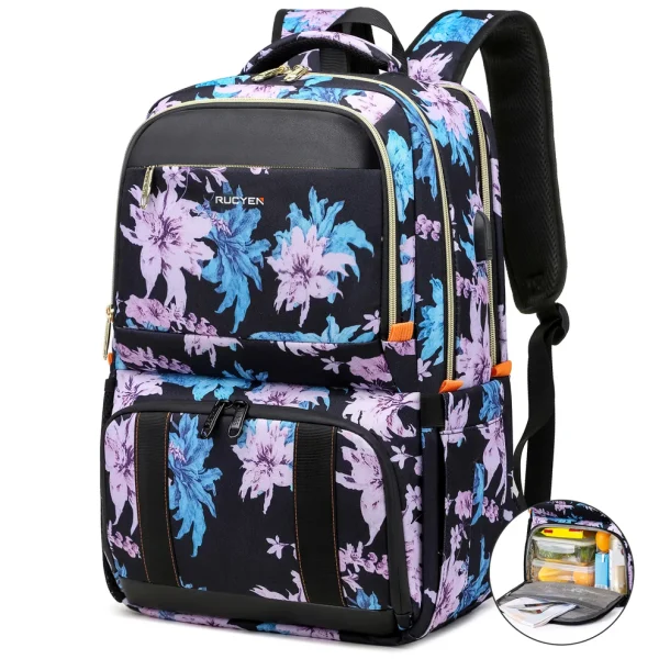 Sac à dos à fleurs avec poche isotherme 20L