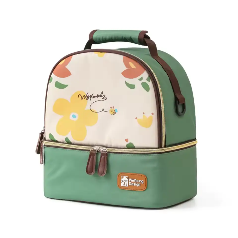 Lunch bag isotherme design vert – vue 1