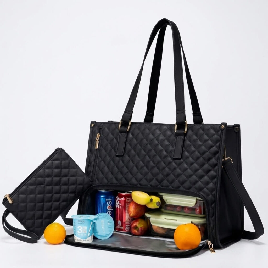 Sac isotherme femme bureau - photo e-commerce fond blanc