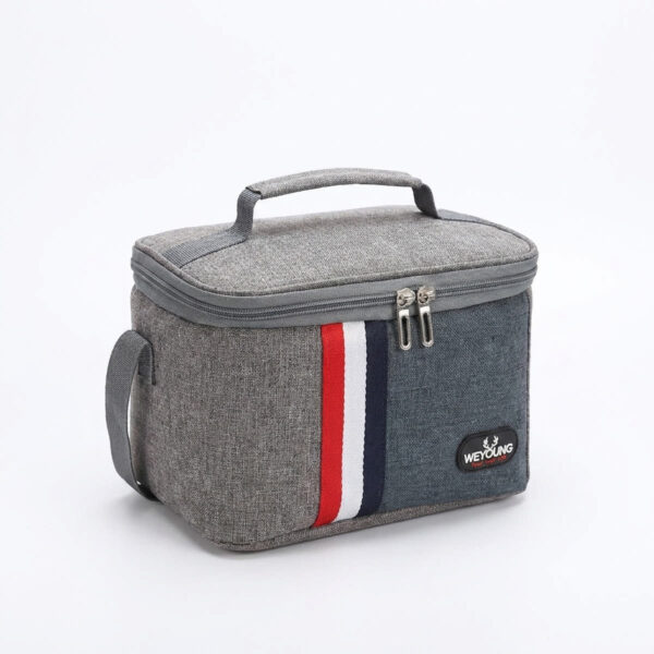 Sac isotherme repas rayé - photo e-commerce fond blanc